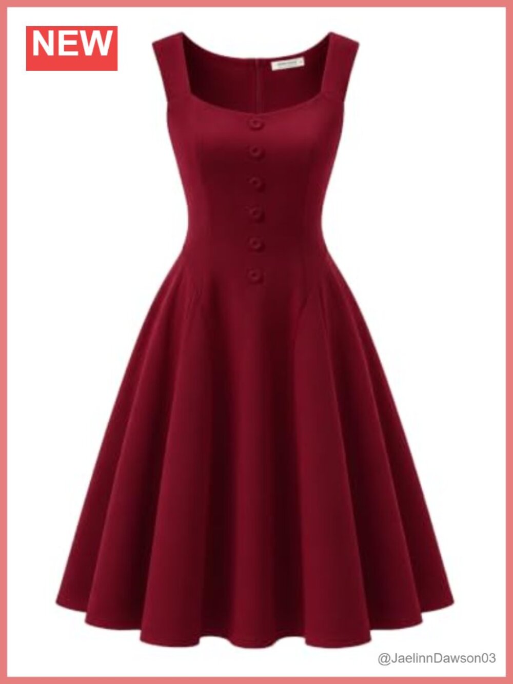 Women's 1950s Vintage Fit Flare A-Line Cocktail Dress Sleeveless